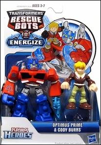Transformers Rescue Bots Energize figure 4 Optimus Prime and Cody Burns
