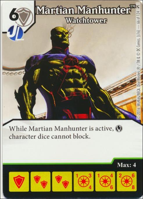 DC Comics Dice Masters Green Arrow and The Flash card 66 Martian Manhunter: Watchtower