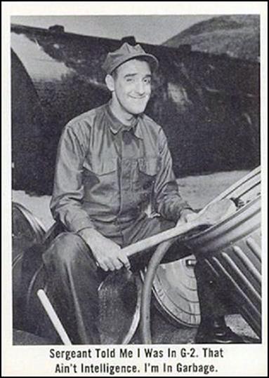 Gomer Pyle (Base Set) card 9 Sergeant Told Me I Was in G-2. That Ain't