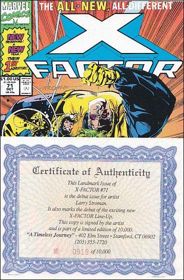 X-Factor (1986) issue 71-C Timeless Journey (Signed by Larry Stroman) 1/10000