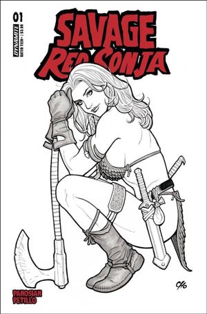 Savage Red Sonja issue 1-H Frank Cho 1:15 Line Art Cover