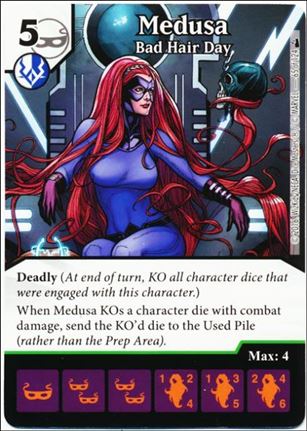 Marvel Dice Masters Deadpool card 65 Medusa: Bad Hair Day