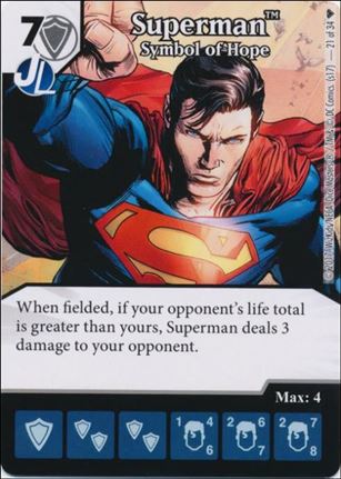 DC Comics Dice Masters Superman and Wonder Woman Starter Set card 21-B Superman: Symbol of Hope (Foil)
