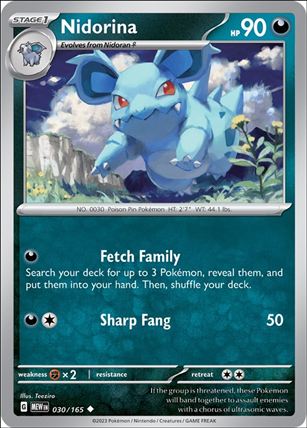 Pokemon: Scarlet & Violet - 151 (Base Set) card 030/165 Nidorina