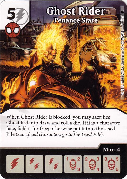 Marvel Dice Masters Amazing Spider-Man card 9 Ghost Rider: Penance Stare
