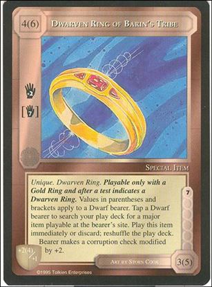 Middle-Earth: The Wizards (Base Set) card 117 Dwarven Ring of Barin's Tribe