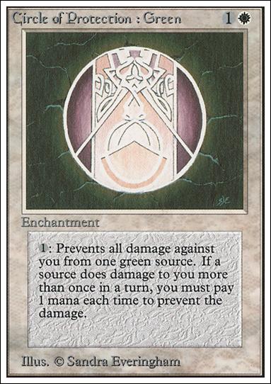 Magic the Gathering: Unlimited (Base Set) card 12 Circle Of Protection: Green