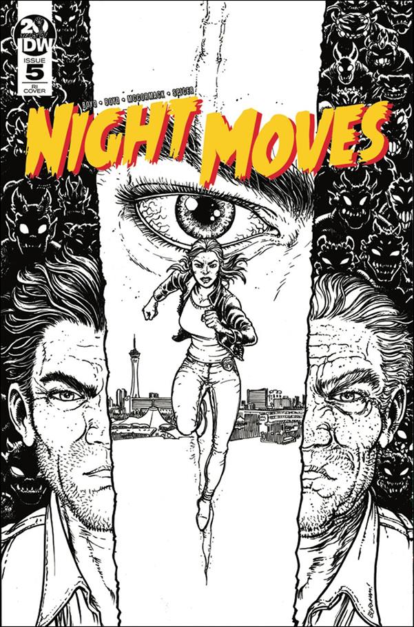 Night Moves issue 5-B 1:10 Black & White Cover