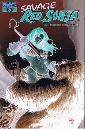 Savage Red Sonja: Queen of the Frozen Wastes issue 3-D Frank Cho Negative Cover