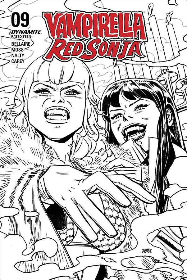 Vampirella / Red Sonja issue 9-Q Leonardo Romero 1:40 Black & White Cover