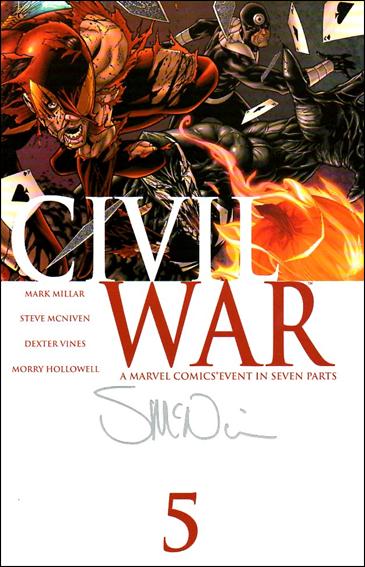 Civil War (2006) issue 5-D Wizard Steve McNiven Signed Cover