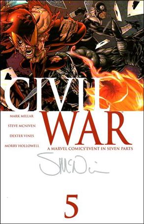 Civil War (2006) issue 5-D Wizard Steve McNiven Signed Cover