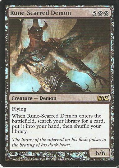 Magic the Gathering: 2012 Core Set (Base Set) card 106-B Rune-Scarred Demon (Foil)