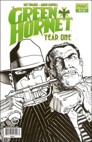 Green Hornet: Year One issue 12-C Matt Wagner Black, White & Green Cover