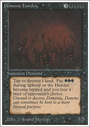 Magic the Gathering: Unlimited (Base Set) card 104 Demonic Hordes