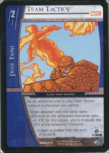 Marvel Origins: VS System (Base Set) card MOR-217 Team Tactics