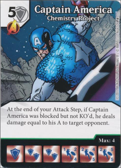 Marvel Dice Masters Guardians of the Galaxy  card 46 Captain America: Chemistry Project