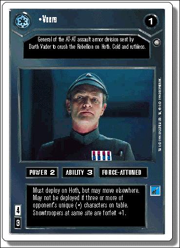 Star Wars: The Empire Strikes Back Introductory Two-Player Game (Base Set) card 1 Veers