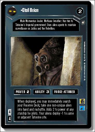 Star Wars: Official Tournament Sealed Deck (Base Set) card 1 Chall Bekan