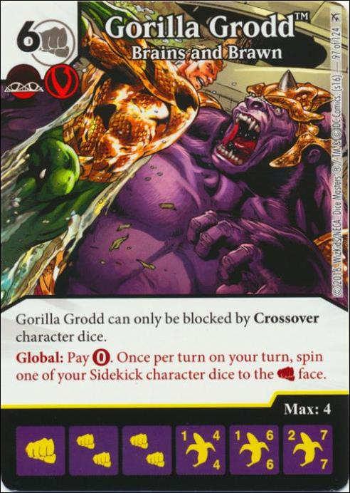 DC Comics Dice Masters Green Arrow and The Flash card 97 Gorilla Grodd: Brains and Brawn 