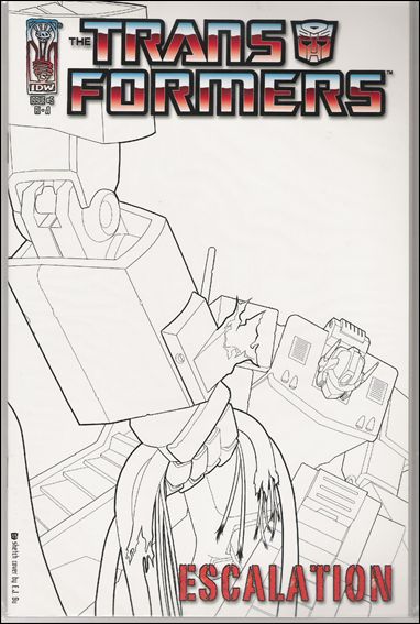 Transformers: Escalation issue 5-C E.J. Su 1:10 Sketch Cover