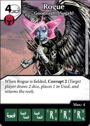 Marvel Dice Masters Dark X-Men Team Pack card 13 Rogue: Goodnight, Sugar!