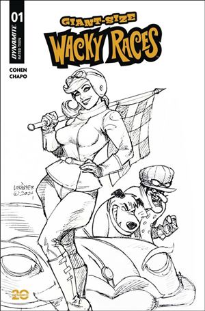 Giant-Size Wacky Races issue 1-G Joseph Michael Linsner B&W 1:10 Cardstock Cover