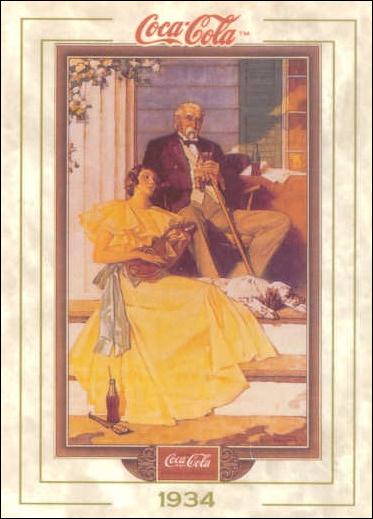 Coca-Cola Collection Series 1 (Base Set) card 34 Norman Rockwell Calendar (1934)
