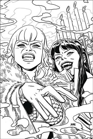 Vampirella / Red Sonja issue 9-L Leonardo Romero 1:15 Black & White Virgin Cover