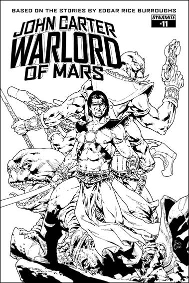 John Carter: Warlord of Mars (2014) issue 11-E Frtiz Kasas 1:10 Black & White Cover