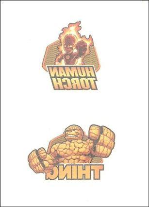 Marvel Super Hero Squad (Temporary Tattoo Subset) card 2 Human Torch / Thing