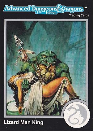 TSR 1991 Trading Cards Premier Edition Factory Set (Base Set) card 59 AD&D - Lizard Man King