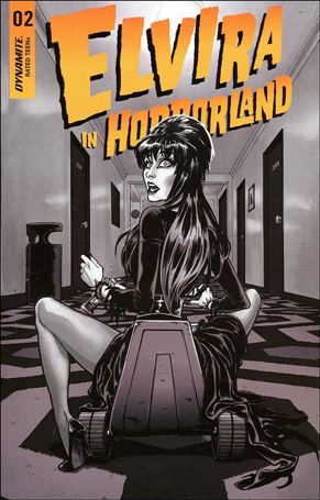 Elvira in Horrorland issue 2-G Silvia Califano 1:20 Black & White Cover