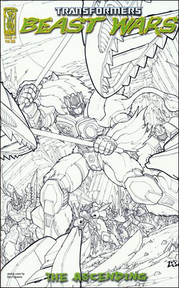 Transformers: Beast Wars: The Ascending issue 3-D Don Figueroa 1:20 Retailer Incentive Sketch Cover