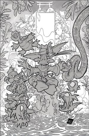 Darkwing Duck (2025) issue 3-K Ciro Cangialosi B&W Virgin 1:15 Cover