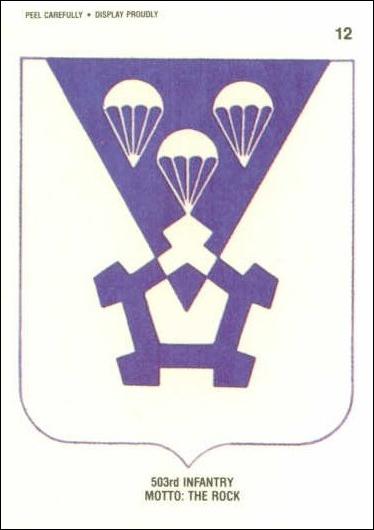 Desert Storm: Series 1 (Sticker Subset) card 12 503rd Infantry