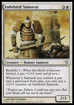 Magic the Gathering: Betrayers of Kamigawa (Base Set) card 9 Indebted Samurai