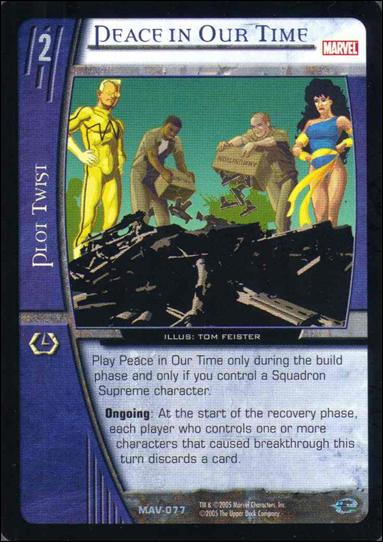Avengers: VS System (Base Set) card MAV-077 Peace in Our Time