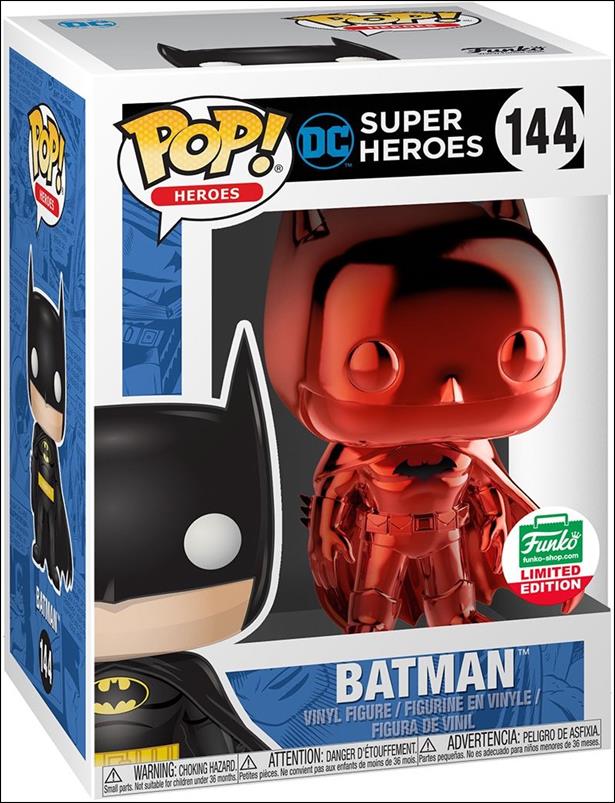 POP! Heroes figure 144-K Batman (Red Chrome) Funko Shop Exclusive