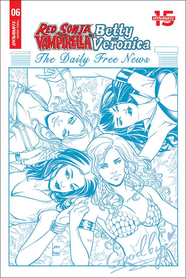 Red Sonja and Vampirella Meet Betty and Veronica issue 6-F Laura Braga 1:7 Blue Line Art Cover
