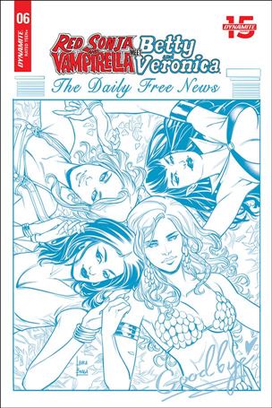 Red Sonja and Vampirella Meet Betty and Veronica issue 6-F Laura Braga 1:7 Blue Line Art Cover