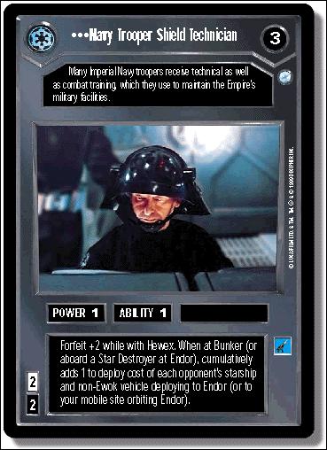 Star Wars: Endor Limited (Base Set) card 19 Navy Trooper Shield Technician