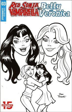Red Sonja and Vampirella Meet Betty and Veronica issue 3-F Dan Parent 1:10 Black & White Cover