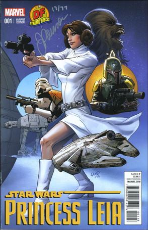 Princess Leia issue 1-XD DF Cover (Signed in Silver by J. Ponsor) 1/77
