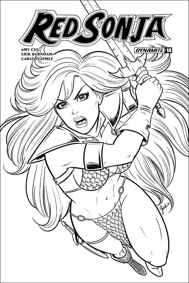 Red Sonja (2017) issue 14-G Gisele Lagace B&W Cover