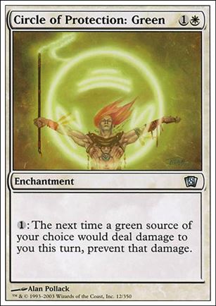 Magic the Gathering: 8th Edition (Base Set) card 12 Circle of Protection: Green