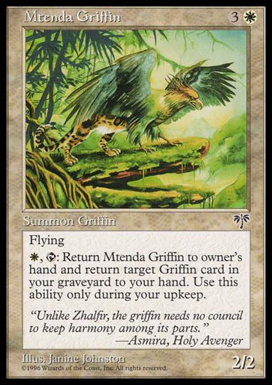 Magic the Gathering: Mirage (Base Set) card 28 Mtenda Griffin