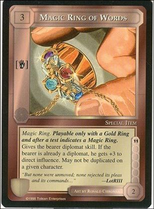 Middle-Earth: The Wizards (Base Set) card 275 Magic Ring of Words