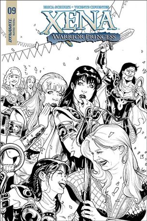 Xena: Warrior Princess (2018) issue 9-E 1:25 Black & White Festival Cover