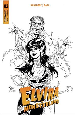 Elvira in Monsterland issue 2-F John Royle 1:10 B&W Cover
